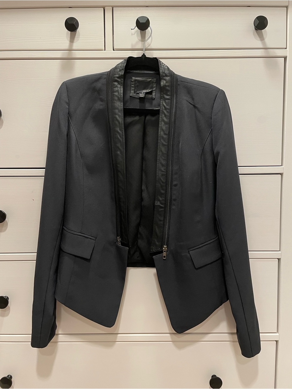 Greylin Black Blazer with Zip Detail